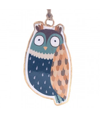 ORIGEN Home Decor Colgante búho surtido 6 U Colgantes | Colgante Multicolor - 8x8x1cm