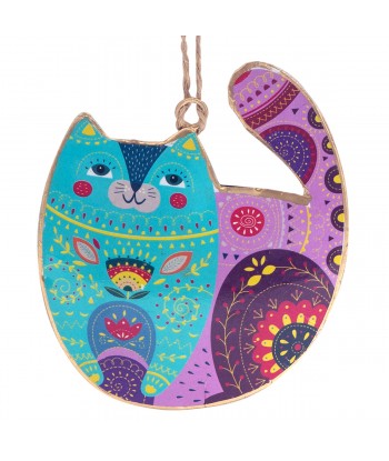 ORIGEN Home Decor Colgante gato surtido 4 U Colgantes | Colgante Multicolor - 11x9x1cm