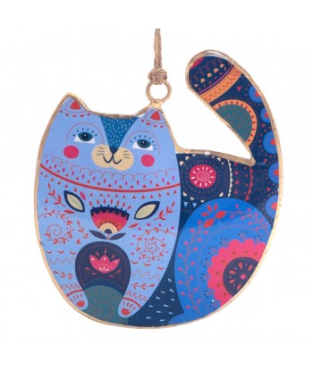 ORIGEN Home Decor Colgante gato surtido 4 U Colgantes | Colgante Multicolor - 11x9x1cm