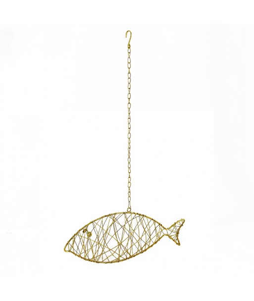 ORIGEN Home Decor Colgante Pez Colgantes Metal | Colgante de metal Beige - 13x36x6cm