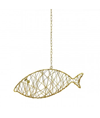 ORIGEN Home Decor Colgante Pez Colgantes Metal | Colgante de metal Beige - 13x36x6cm