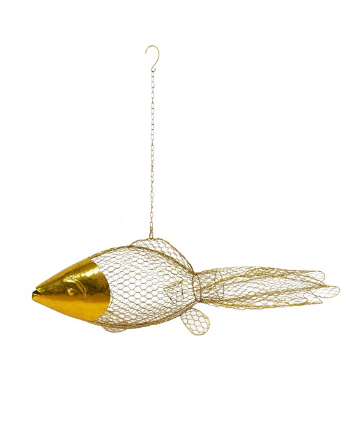 ORIGEN Home Decor Colgante pez Colgantes Metal | Colgante de metal Dorado - 24x8x23cm