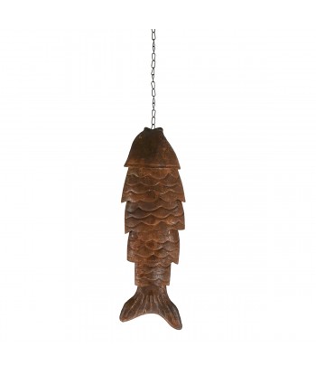 ORIGEN Home Decor Colgante Pez Jarrones y Portavelas Marrón 38x13x6cm