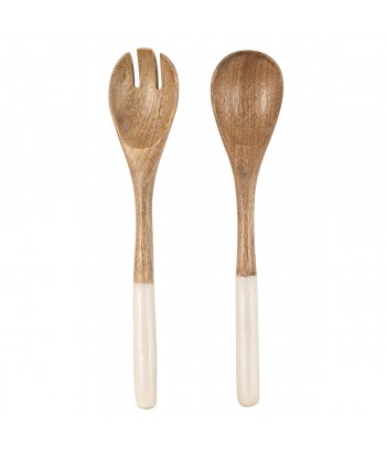 ORIGEN Home Decor Cuchara O Tenedor 2U Marrón - Cubierto de Madera 3x30x6cm