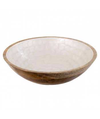 ORIGEN Home Decor Cuenco Grande Cajas Y Bandejas | Cuenco Bol Crudo Ovalado - 10x35x35cm