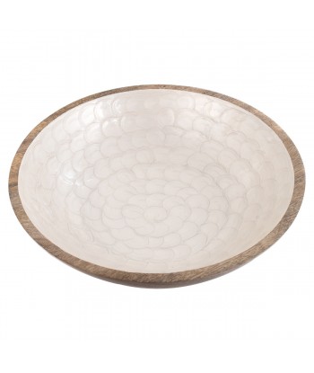 ORIGEN Home Decor Cuenco Grande Cajas Y Bandejas | Cuenco Bol Crudo Ovalado - 10x35x35cm