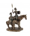 ORIGEN Home Decor Don Quijote Y Sancho Panza Bronce | Figura de Persona Gris - 23x21x15cm