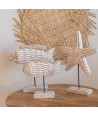 ORIGEN Home Decor Estrella De Mar De Madera Marinero Figura de Sobremesa Gris - 26x18x5cm