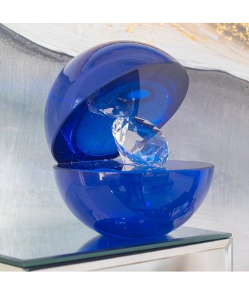 ORIGEN Home Decor Figura cristal Miniaturas | Figura de Sobremesa Azul - 12x11x10cm