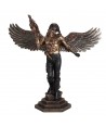 ORIGEN Home Decor Figura Guerrero enmascarado Bronce | Figura Mitológica Dorado - 25x25x7cm