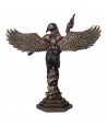 ORIGEN Home Decor Figura Guerrero enmascarado Bronce | Figura Mitológica Dorado - 25x25x7cm