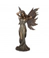ORIGEN Home Decor Figura Hada mano cabeza Bronce | Figura Mitológica Dorado - 25x13x10cm