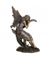 ORIGEN Home Decor Figura Hada sentada Bronce | Figura Mitológica Dorado - 23x14x13cm