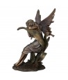 ORIGEN Home Decor Figura Hada sentada Bronce | Figura Mitológica Dorado - 23x14x13cm