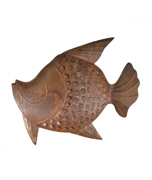 ORIGEN Home Decor Figura Pez Jarrones Y Portavelas | Figura de Pez Marrón - 25x35x10cm