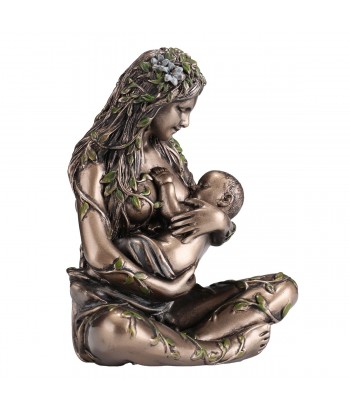 ORIGEN Home Decor Gaia Madre Tierra Con Bebe Bronce Figura Diosa Gris 11x10x6cm