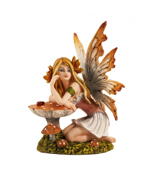 ORIGEN Home Decor Hada Sentada Fantasia | Figura de Hada Marrón - 16x12x12cm