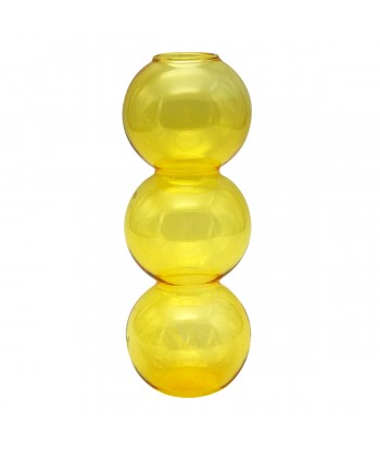 ORIGEN Home Decor Jarrón cristal Jarrones Y Portavelas | Jarrón Amarillo - 17x6x6cm