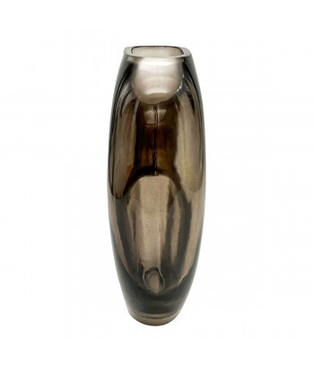 ORIGEN Home Decor Jarrón cristal Jarrones Y Portavelas | Jarrón Plateado - 22x17x6cm