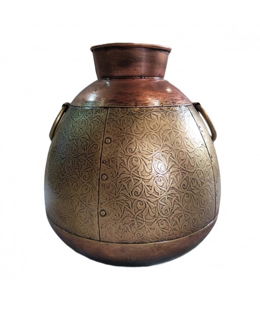 ORIGEN Home Decor Jarrón etnico Jarrones Y Portavelas | Jarrón Plateado - 41x38x38cm