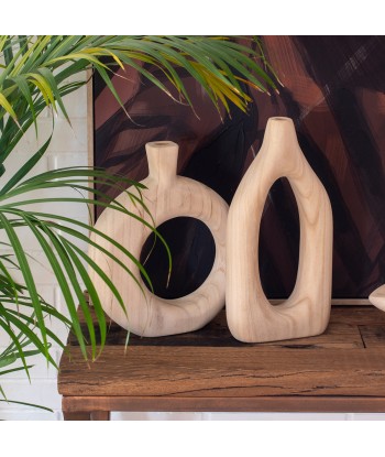 ORIGEN Home Decor Jarrón Jarrones Y Portavelas | Jarrón Beige - 35x18x6cm