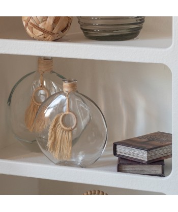 ORIGEN Home Decor Jarrón Jarrones Y Portavelas | Jarrón Transparente - 18x17x5cm