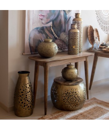 ORIGEN Home Decor Jarrón portavelas Jarrones Y Portavelas | Portavelas Plateado - 59x27x27cm