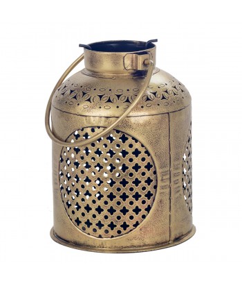 ORIGEN Home Decor Jarron Portavelas Pequeño Dorado - 21x15x15cm para Decoración del Hogar