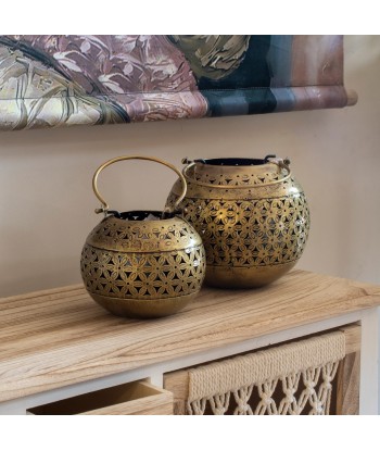 ORIGEN Home Decor Jarrón redondo portavelas Jarrones Y Portavelas | Jarrón Plateado - 11x13x13cm