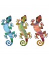 ORIGEN Home Decor Lagarto 3 U Jardin | Adorno Pared Jardín Multicolor - 1x30x12cm