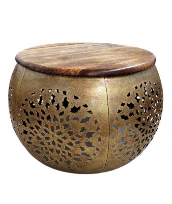 ORIGEN Home Decor Mesa grande Mueble Auxiliar | Mesa auxiliar Dorado - 41x62x62cm