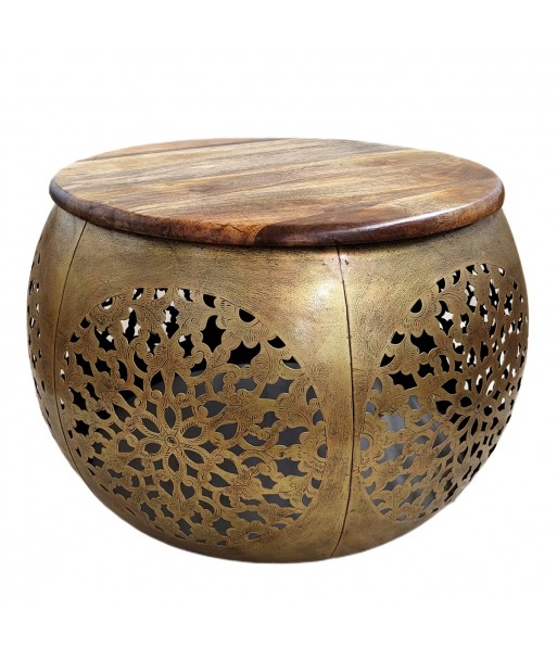 ORIGEN Home Decor Mesa grande Mueble Auxiliar | Mesa auxiliar Dorado - 41x62x62cm