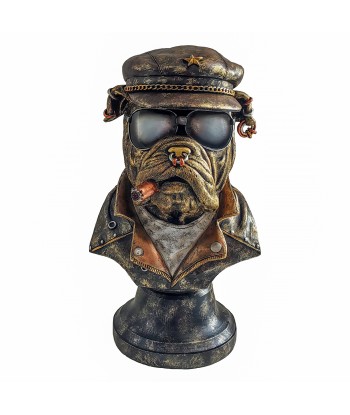 ORIGEN Home Decor Perro Bulldog Animales Figura de Perro Marrón 37x21x21cm