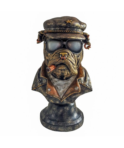 ORIGEN Home Decor Perro Bulldog Animales Figura de Perro Marrón 37x21x21cm
