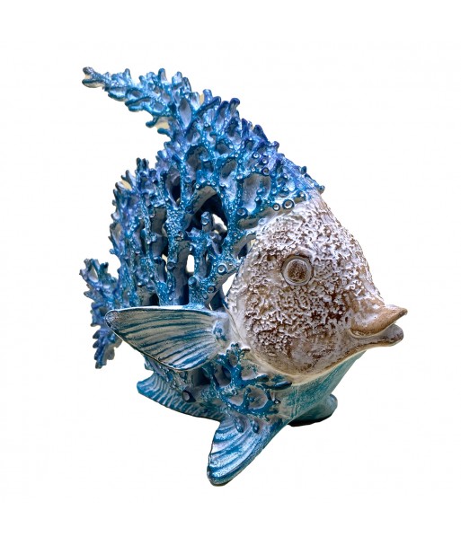 ORIGEN Home Decor Pez Marinero Azul - Figura de Pez 18x20x11cm