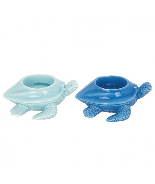ORIGEN Home Decor Portavelas 2U Jarrones Y Portavelas Azul - 5x12x10cm