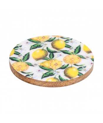 ORIGEN Home Decor posavasos limones 4 U Posavasos | Amarillo Redondo - 1x10x10cm