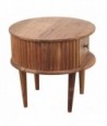 Conjunto de 2 Mesitas Auxiliares de Madera de Acacia