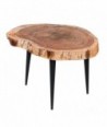 Mesita auxiliar de madera de acacia - Mueble auxiliar para salón o dormitorio - Estilo natural y funcional