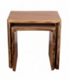 Taburetes Bohemios de Madera de Acacia - Pack de 2 Unidades