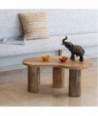 Mesita auxiliar de madera de mango - Mueble Bohemio para decoración del hogar