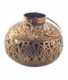 Jarrón étnico dorado de hojalata de 19 cm para decoración de hogar y regalos únicos