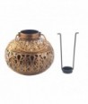 Jarrón étnico dorado de hojalata de 19 cm para decoración de hogar y regalos únicos