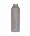 Jarron gris étnico decorativo de metal para hogar moderno y elegante