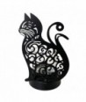 Portavelas Gato Decorativo - Añade un toque único a tu hogar con este adorable portavelas de metal y cristal.