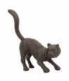 Figura de Gato de Hierro Colado Marrón - Decoración Rústica para Hogar y Oficina