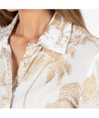 Isla Bonita Moda By SIGRIS - Camisa de Algodón 100% para Mujer, Estilo Glam