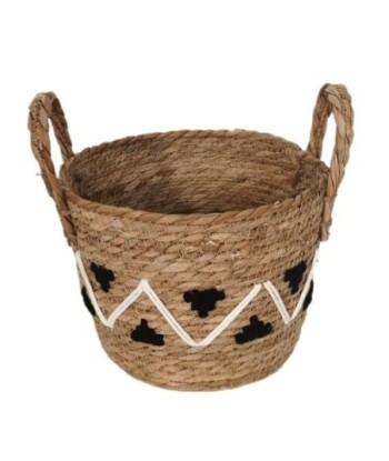 Cesta decorativa de palma y hierba marina para almacenamiento, estilo natural, perfecta para adornar tu hogar