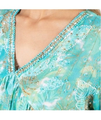 Isla Bonita Moda By SIGRIS - Camisa de Mujer Manga Larga, Estilo Bohemio y Elegante