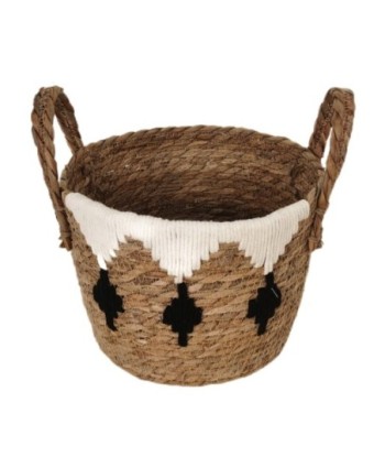 Cesta Natural de Palma y Hierba Marina para Decoración y Almacenamiento, Ideal para Casa, Oficina y Organización